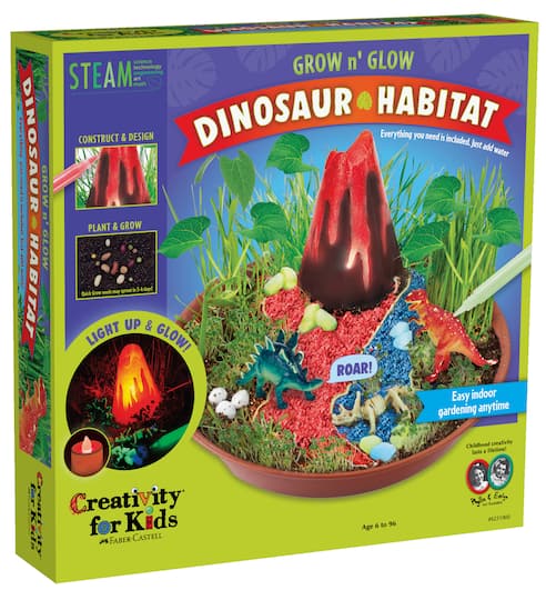 Creativity for Kids Grow N&#x27; Glow Dinosaur Habitat Kit